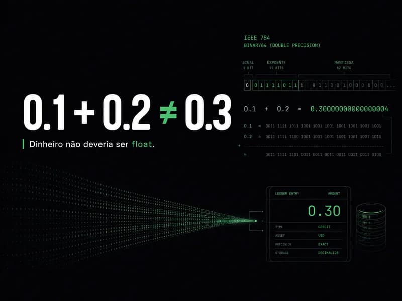 0.1 + 0.2 ≠ 0.3 — por que dinheiro não deve ser float